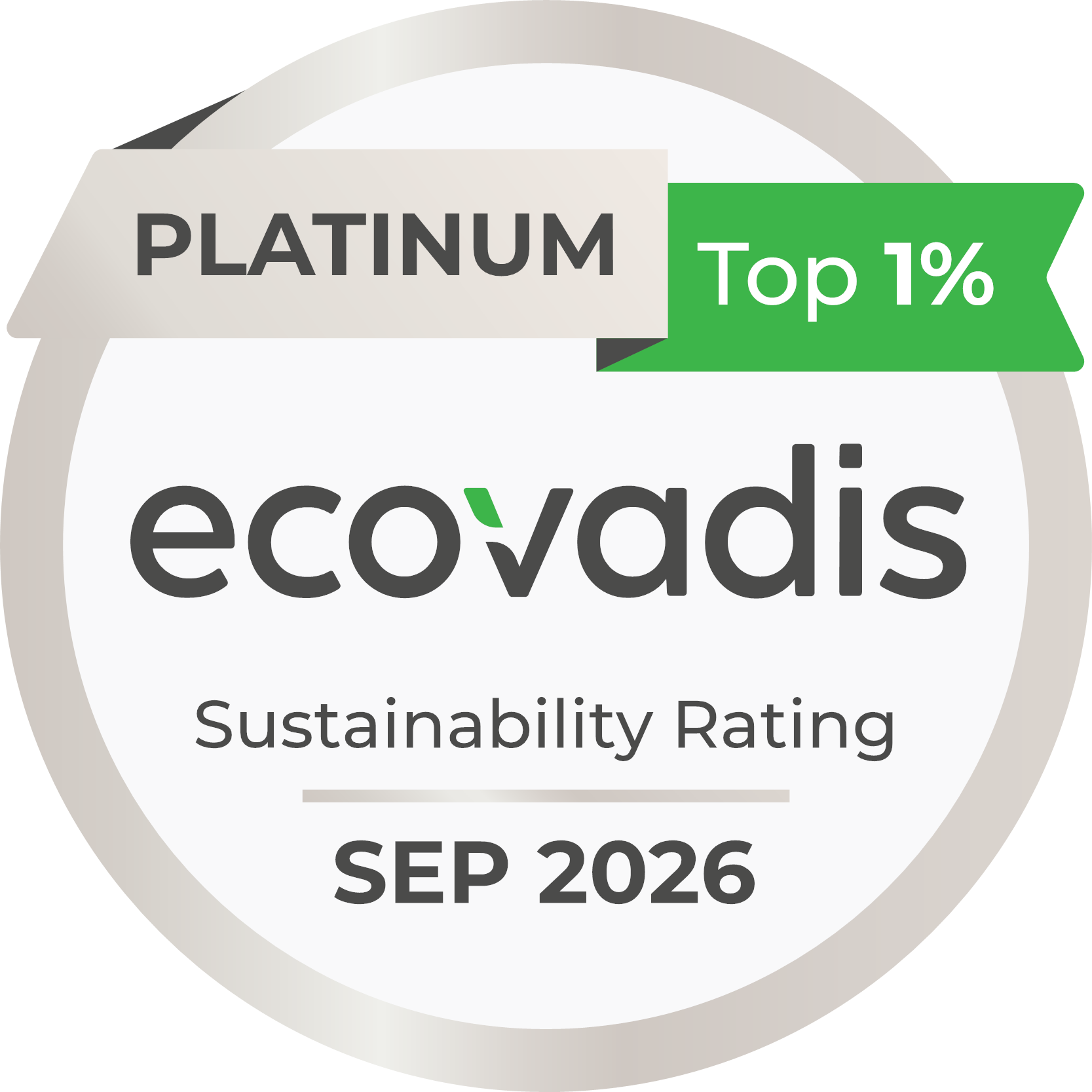 EcoVadis Platinum Medaille, Sustainability Rating September 2026, CONIUNCTA GmbH