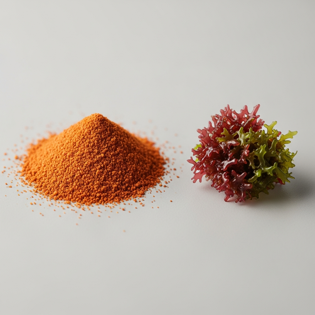 Goldgelb bis hellbraunes Astaxanthin Pulverextrakt als Rohstoff fuer Kosmetik und Lebensmittel